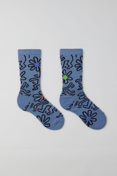 Keith Haring Dancing Flower Crew Sock Mens at Urban Outfitters Product Image