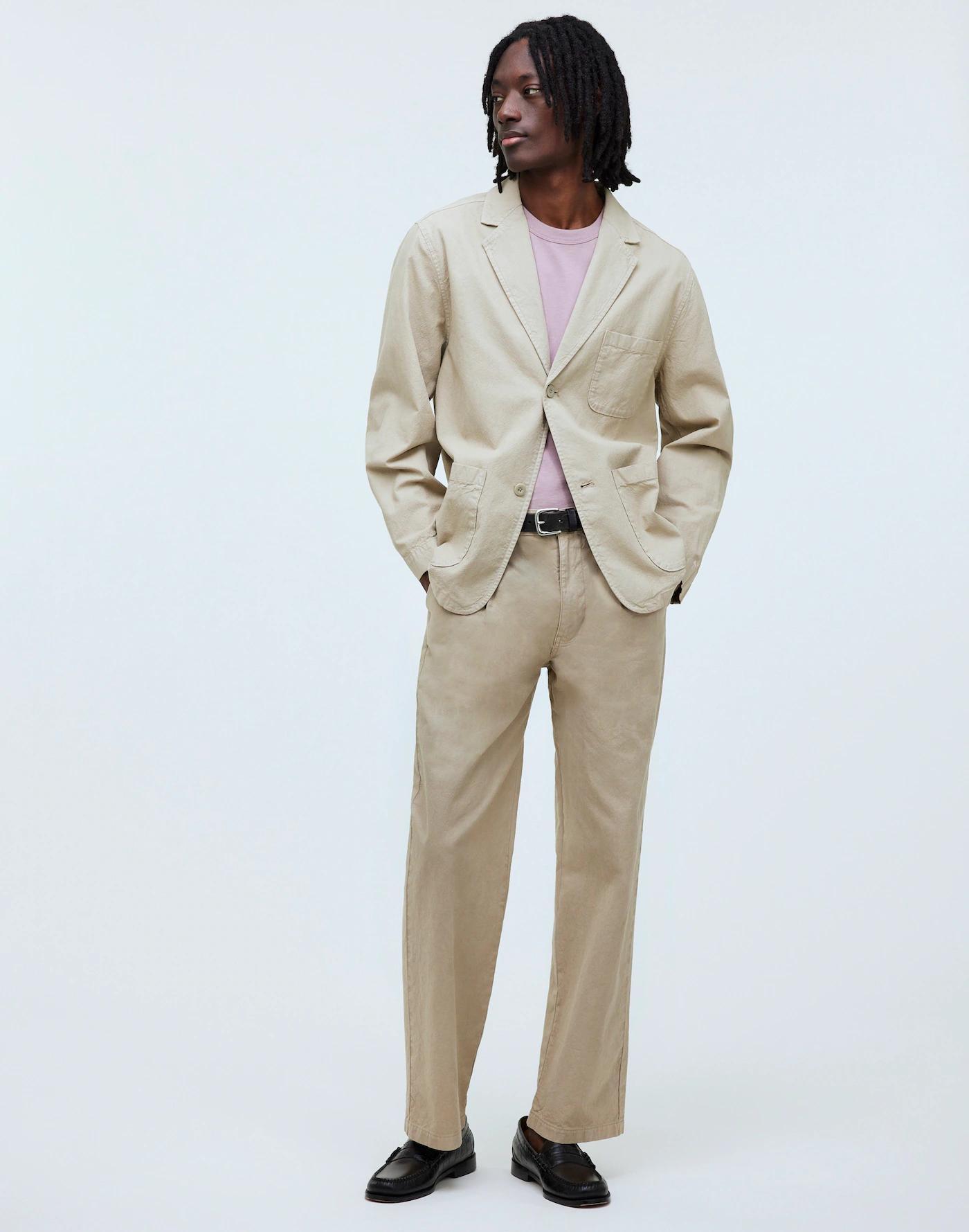 Cotton-Hemp Blend Unstructured Blazer Product Image