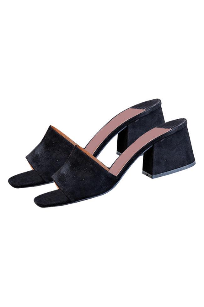 Liz Black Suede Slide Heel FINAL SALE Product Image