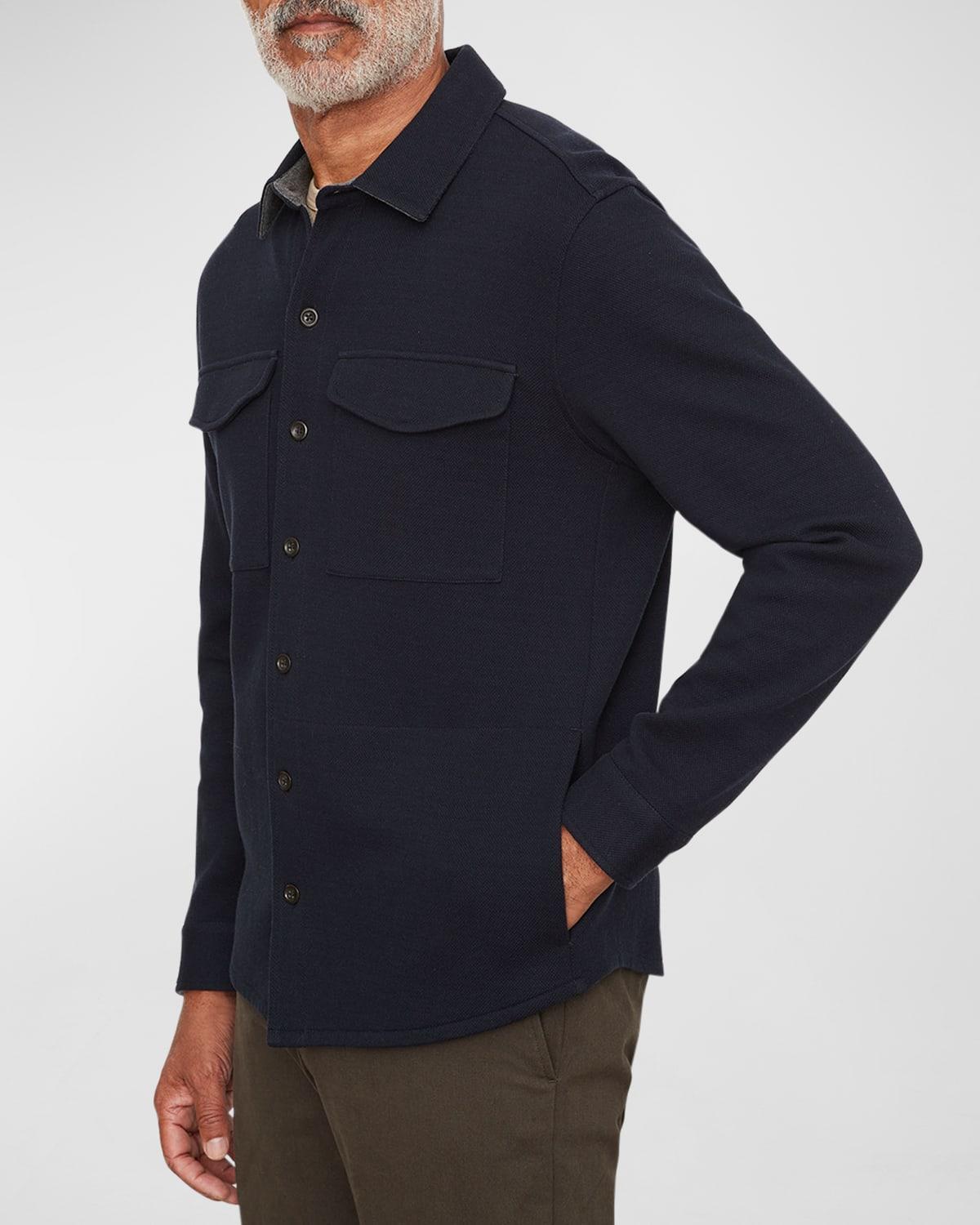 Vince Shirt Jacket (Black/Medium Heather Grey) Men's Coat Product Image