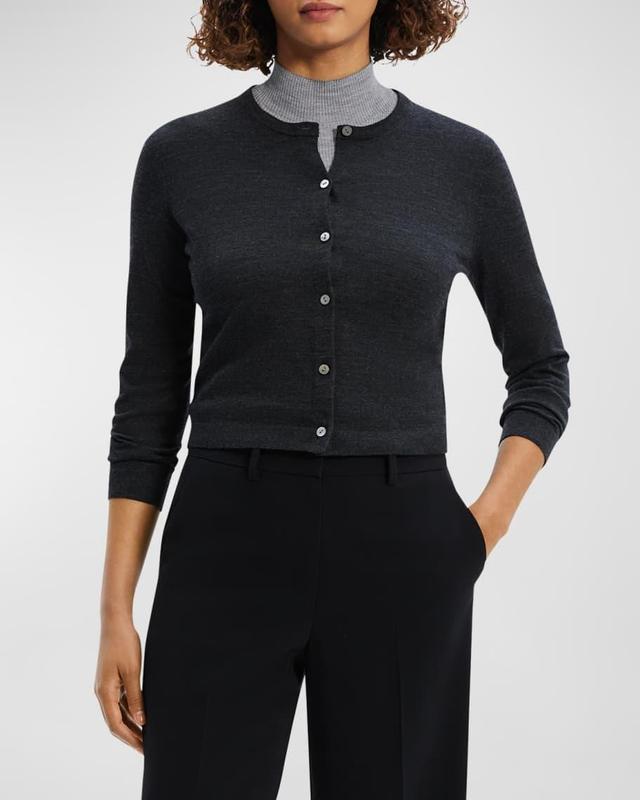 Regal Merino Wool Cropped Cardigan Product Image