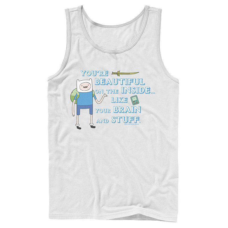 Mens Adventure Time Finn Youre Beautiful On The Inside Portrait Tank Top Blue Product Image