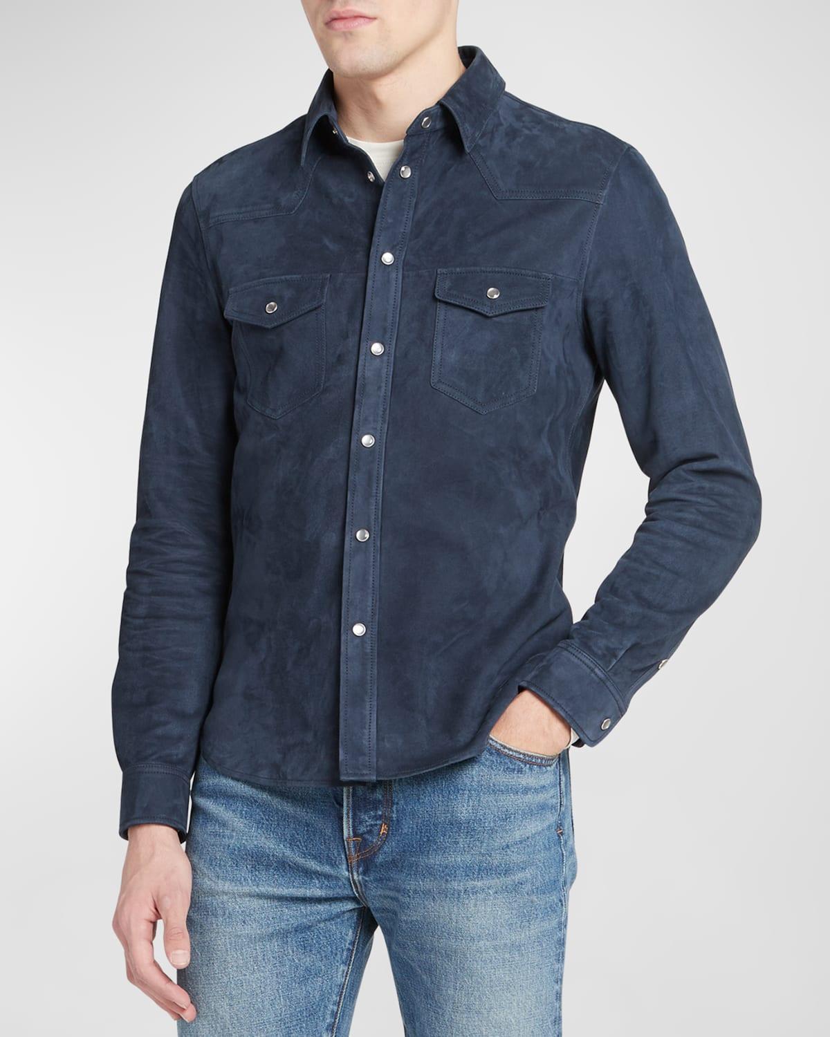 Mens Suede Western Shirt Product Image