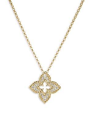 Womens Venetian Princess 18K Yellow Gold & 0.15 TCW Small Flower Pendant Necklace Product Image