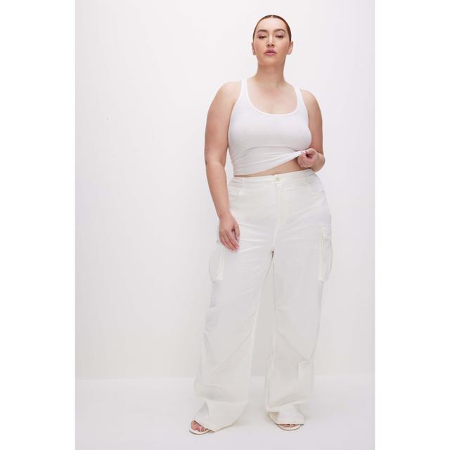 Womens Baggy Cargo Pants | Cloud White, Size 14 | Good American by Khlo Kardashian Product Image