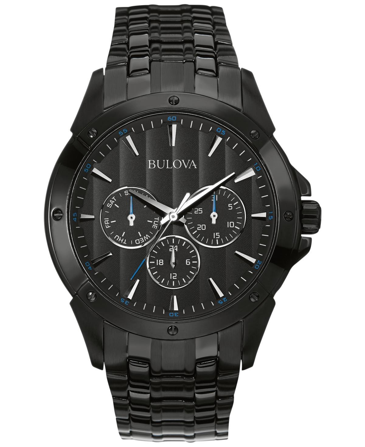 Bulova Mens Black Ion-Plated Stainless Steel Bracelet Watch 43mm 98C121 Product Image