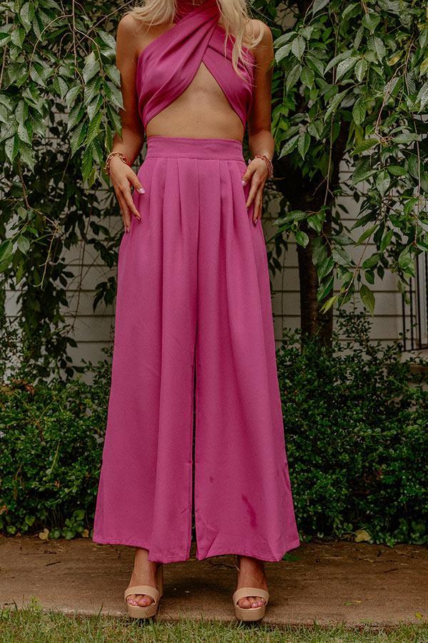 Nearly Famous High Waist Pants In Fuchsia Product Image