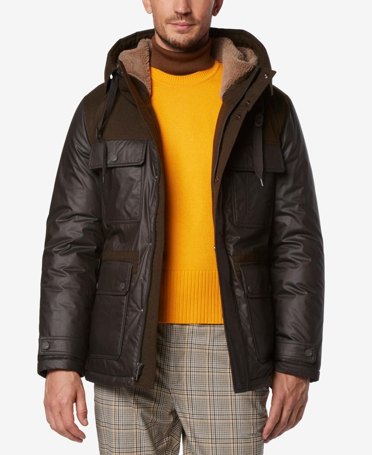 Marc New York Mens Harrigan Resin & Faux Wool Combo Parka Product Image