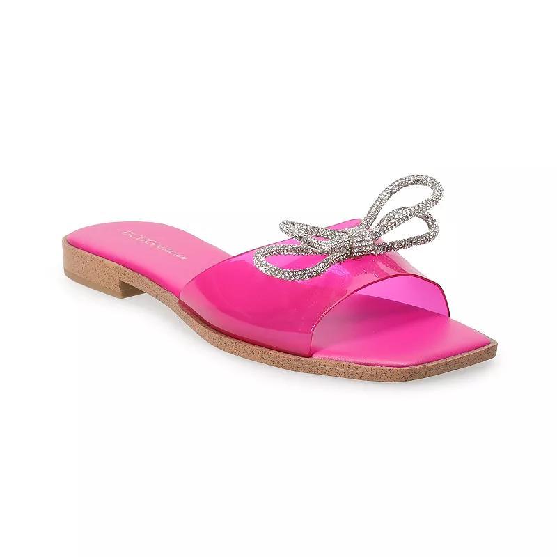 BCBGeneration Laffi Womens Rhinestone Bow Slide Sandal Product Image