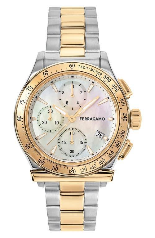 Salvatore Ferragamo Womens Swiss Chronograph 1927 Two-Tone Stainless Steel Bracelet Watch 38mm Product Image