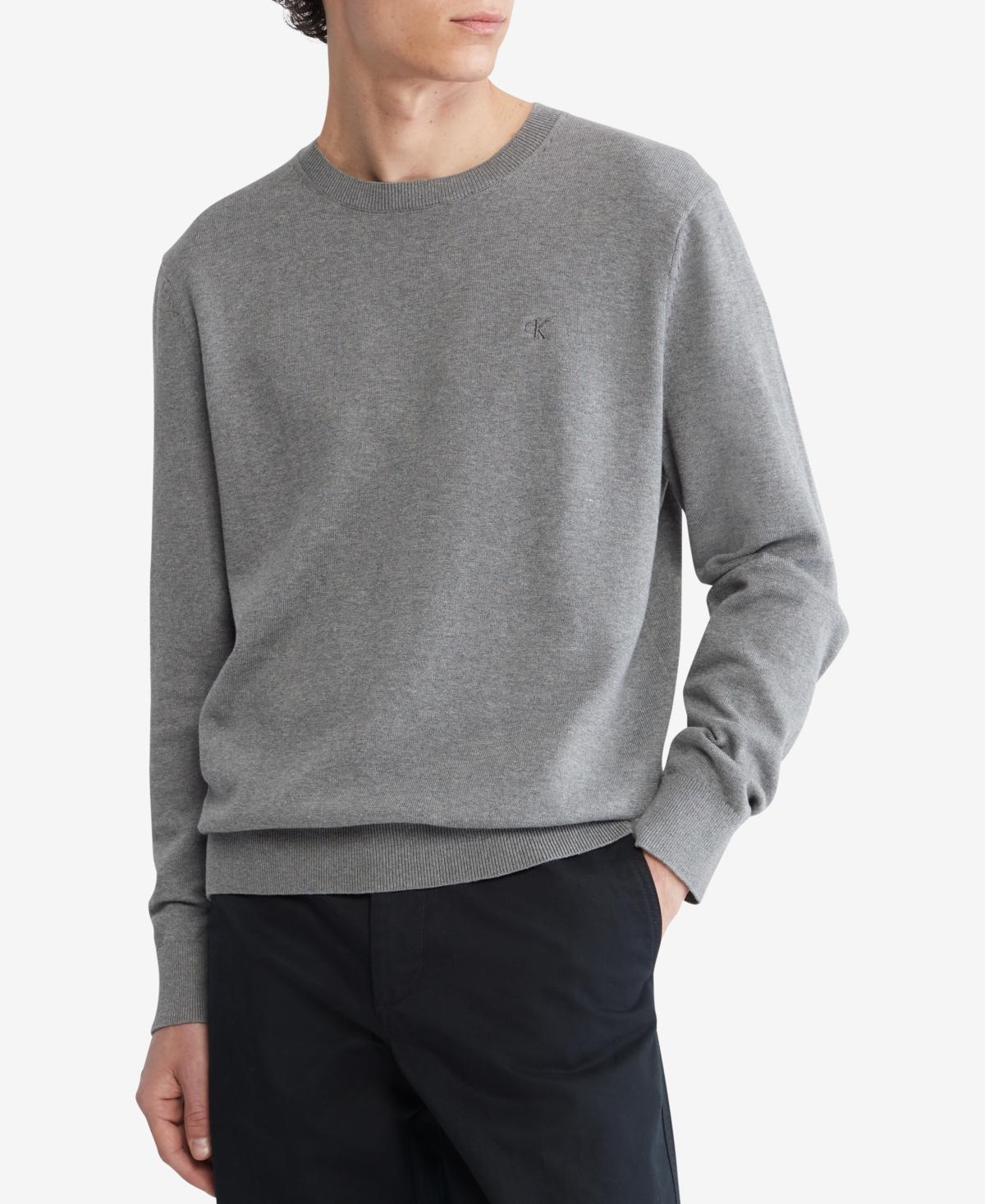 Calvin Klein Mens Smooth Cotton Monogram Logo Sweater Product Image