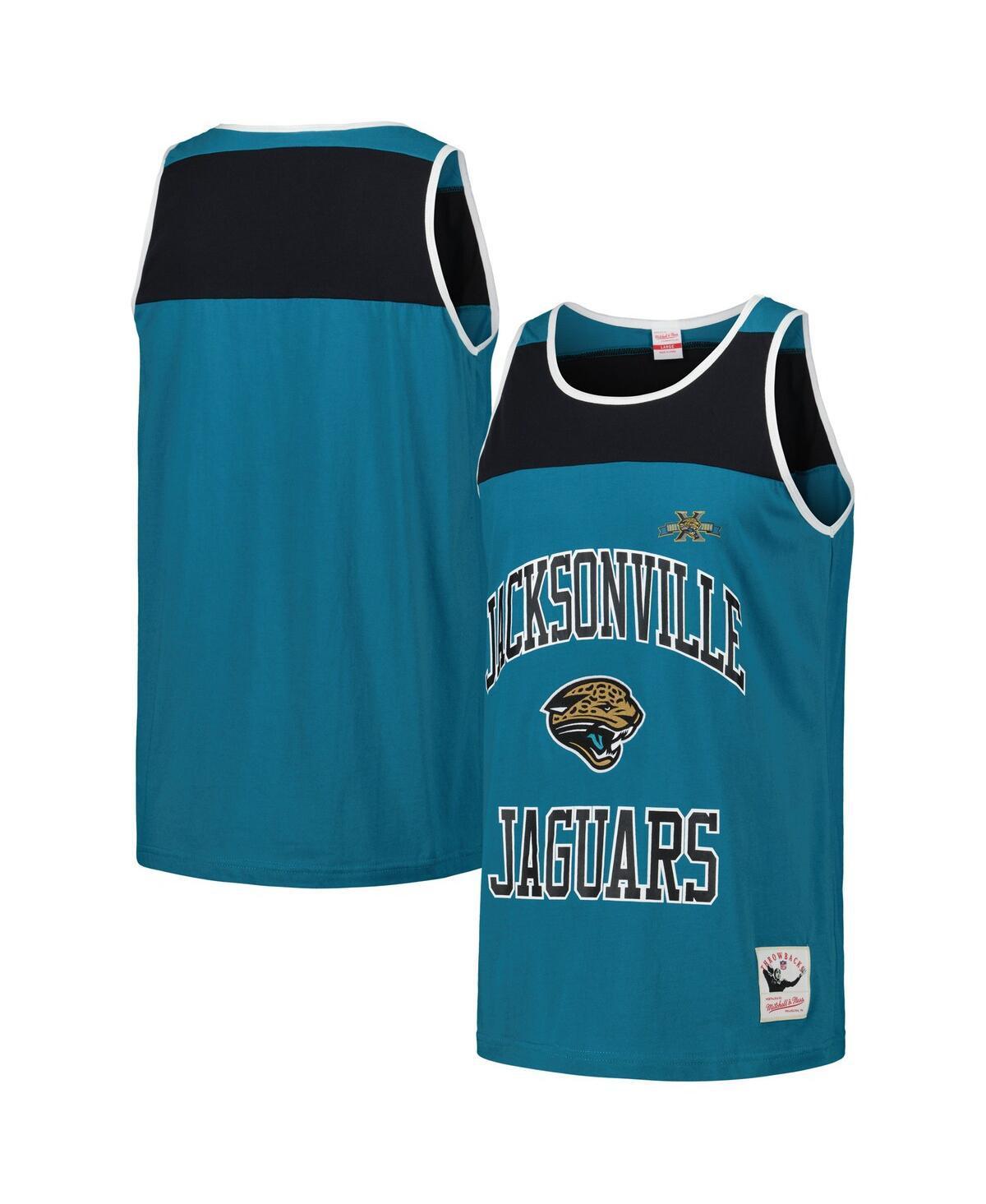 Mitchell & Ness Mens Teal Jacksonville Jaguars Gridiron Classics Heritage Colorblock Tank Top - Teal Product Image