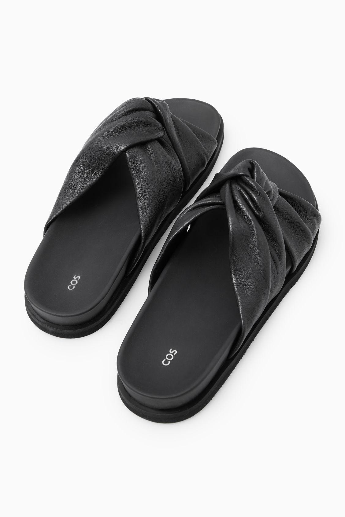 CROSSOVER LEATHER SLIDES Product Image