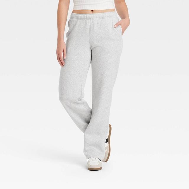 Womens Leisure Studio Mid-Rise Knit Straight Leg Sweatpants - Universal Thread Heather XS Product Image