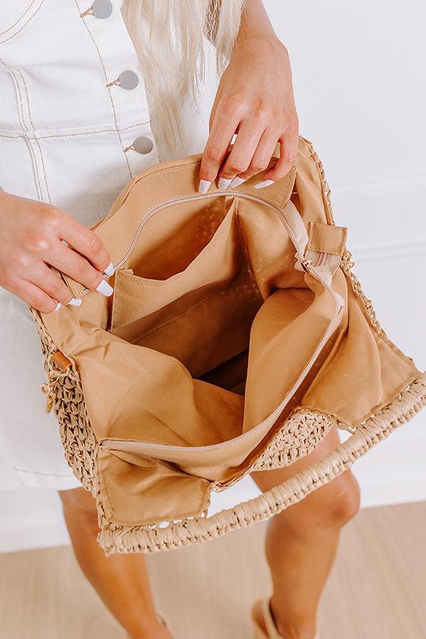 Sunny Day Stroll Woven Tote in Tan Product Image