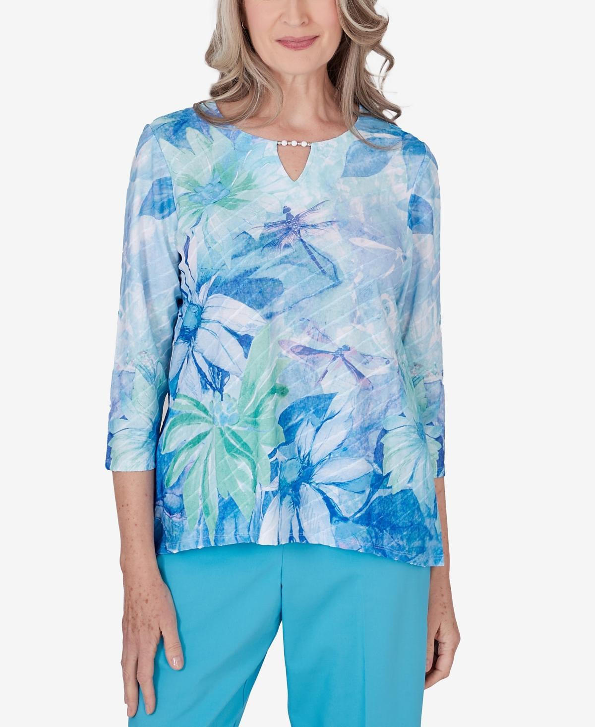 Women's Summer Breeze Floral Watercolor Top Product Image