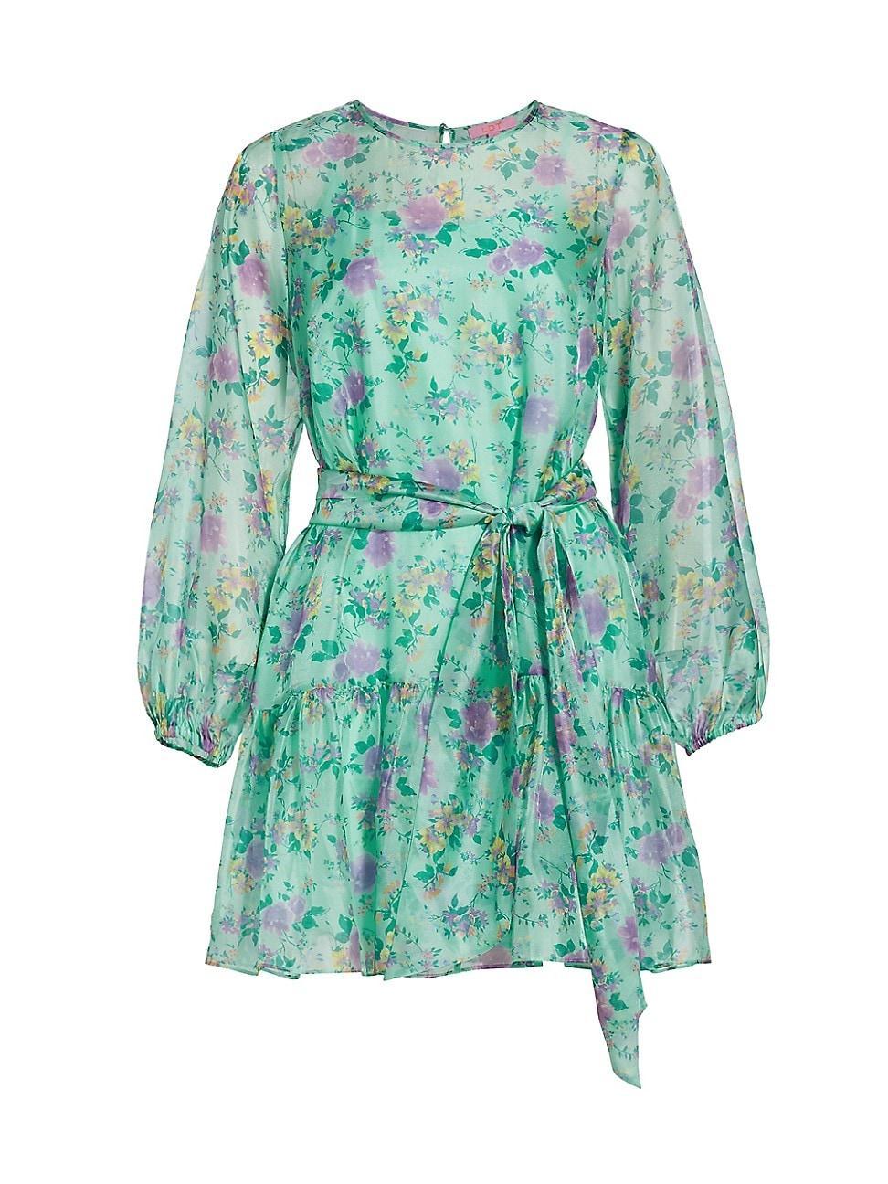 Womens Floral-Printed Blouson Minidress Product Image