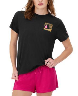 Womens Champion Classic T-Shirt, Leopard C Black 2XL Product Image