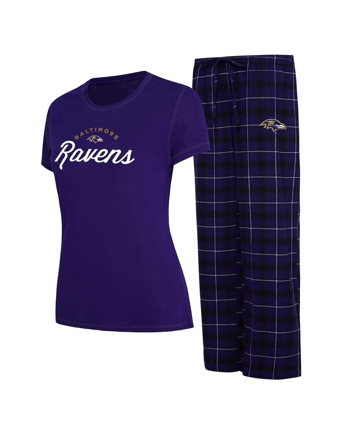 Womens Concepts Sport Baltimore Ravens Plus Size Badge T-Shirt & Flannel Pants Sleep Set Product Image