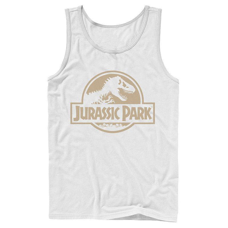 Mens Jurassic Park Beige Flat Movie Logo Tank Top Product Image