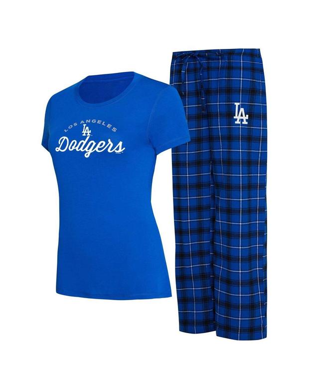 Womens Concepts Sport Royal/Black Los Angeles Dodgers Arctic T-Shirt & Flannel Pants Sleep Set Product Image