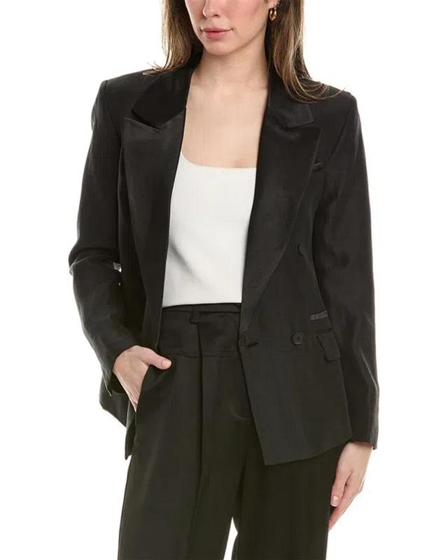 Eve Linen-blend Blazer In Black Product Image