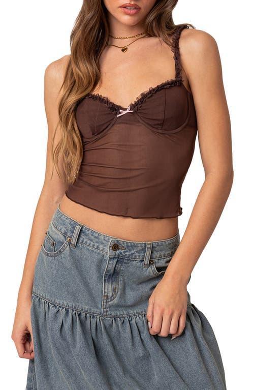 EDIKTED Mercy Sheer Mesh Bra Top Product Image