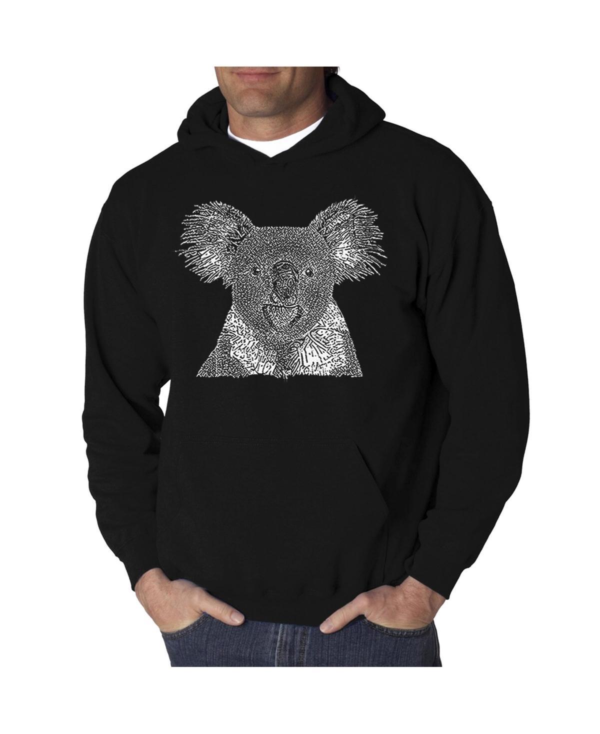 La Pop Art Mens Koala Word Art Hooded Sweatshirt Product Image