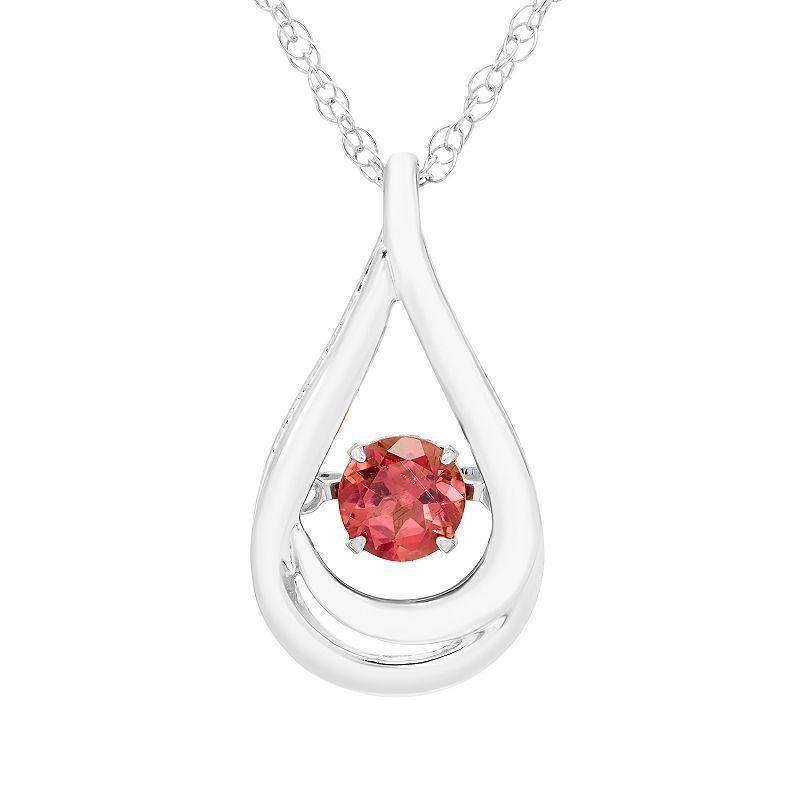 Boston Bay Diamonds Brilliance in Motion Sterling Silver Pink Tourmaline Teardrop Pendant Necklace, Womens Product Image