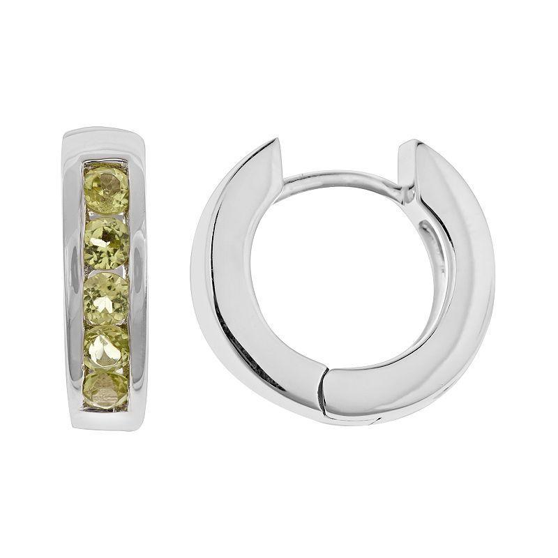 Garnet (1 ct. t.w.) Huggie Hoop Earrings in Sterling Silver (Also Available - Peridot Product Image