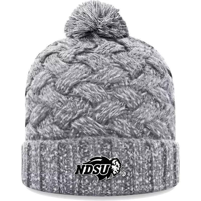 Womens Top of the World Heather Gray NDSU Bison Arctic Cuffed Knit Hat with Pom Product Image