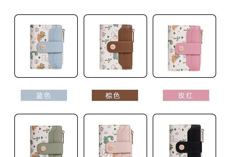 Cartoon Print Faux Leather Short Wallet Product Image