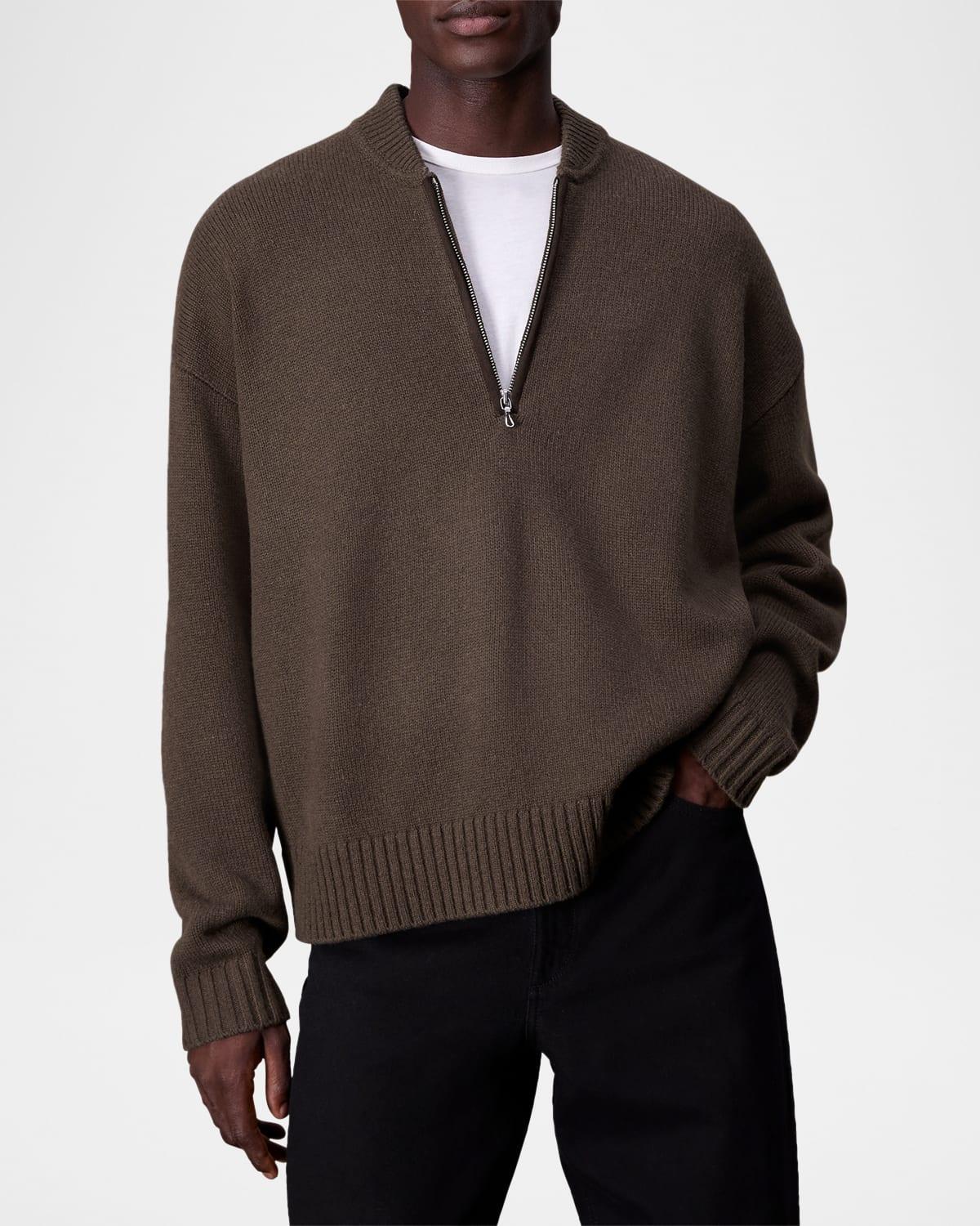 Mens Clarkson Mixed-Media Quarter-Zip Sweater Product Image