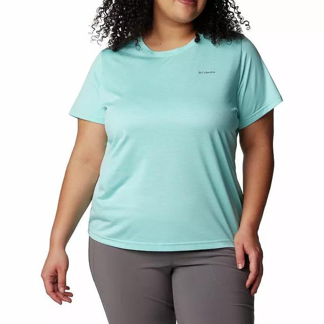 Plus Size Columbia Hike Crewneck Active Tee, Womens Wild Rose Grey Product Image