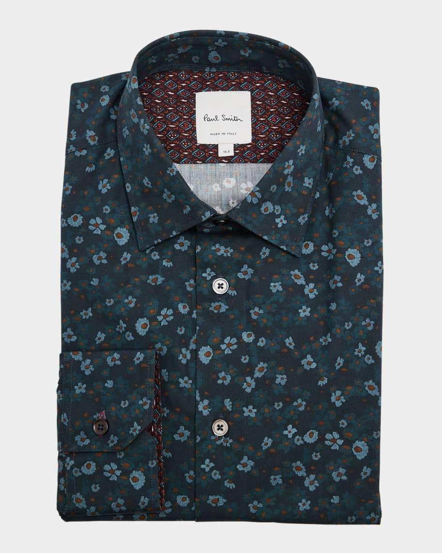 Men's Organic Cotton Floral Dress Shirt Product Image