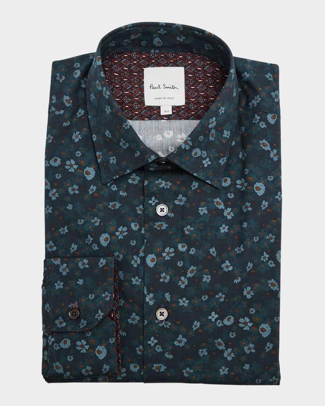 Men's Organic Cotton Floral Dress Shirt Product Image