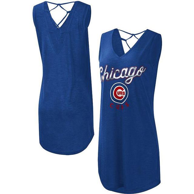 Womens G-III 4Her by Carl Banks Royal Chicago Cubs Game Time Slub Beach V-Neck Cover-Up Dress Product Image