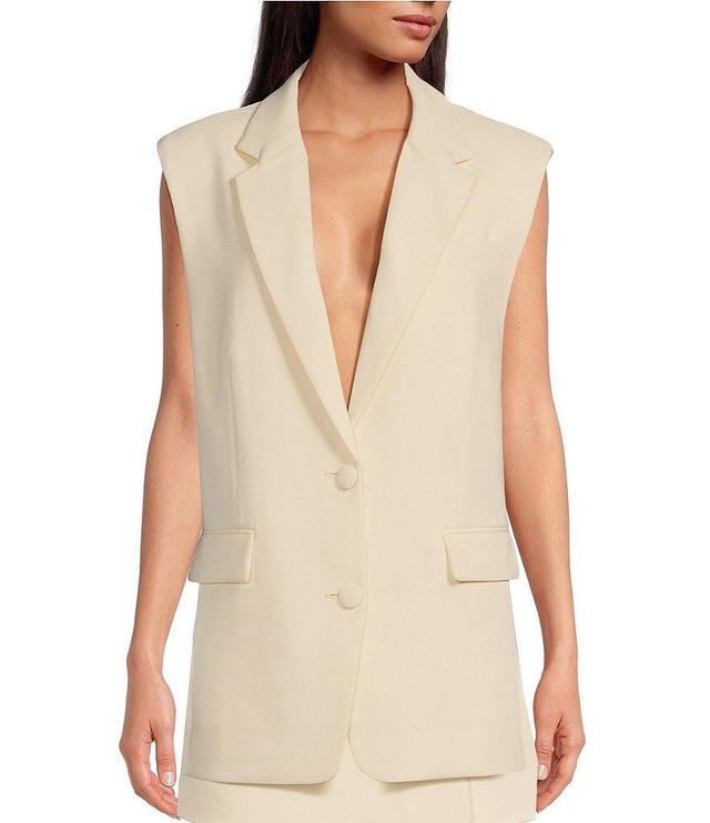 Le' AL.X Coordinating Notch Lapel Pocketed Sleeveless Blazer Vest Product Image