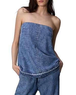 Aurora Featherweight Strapless Denim Top In Delmar Product Image