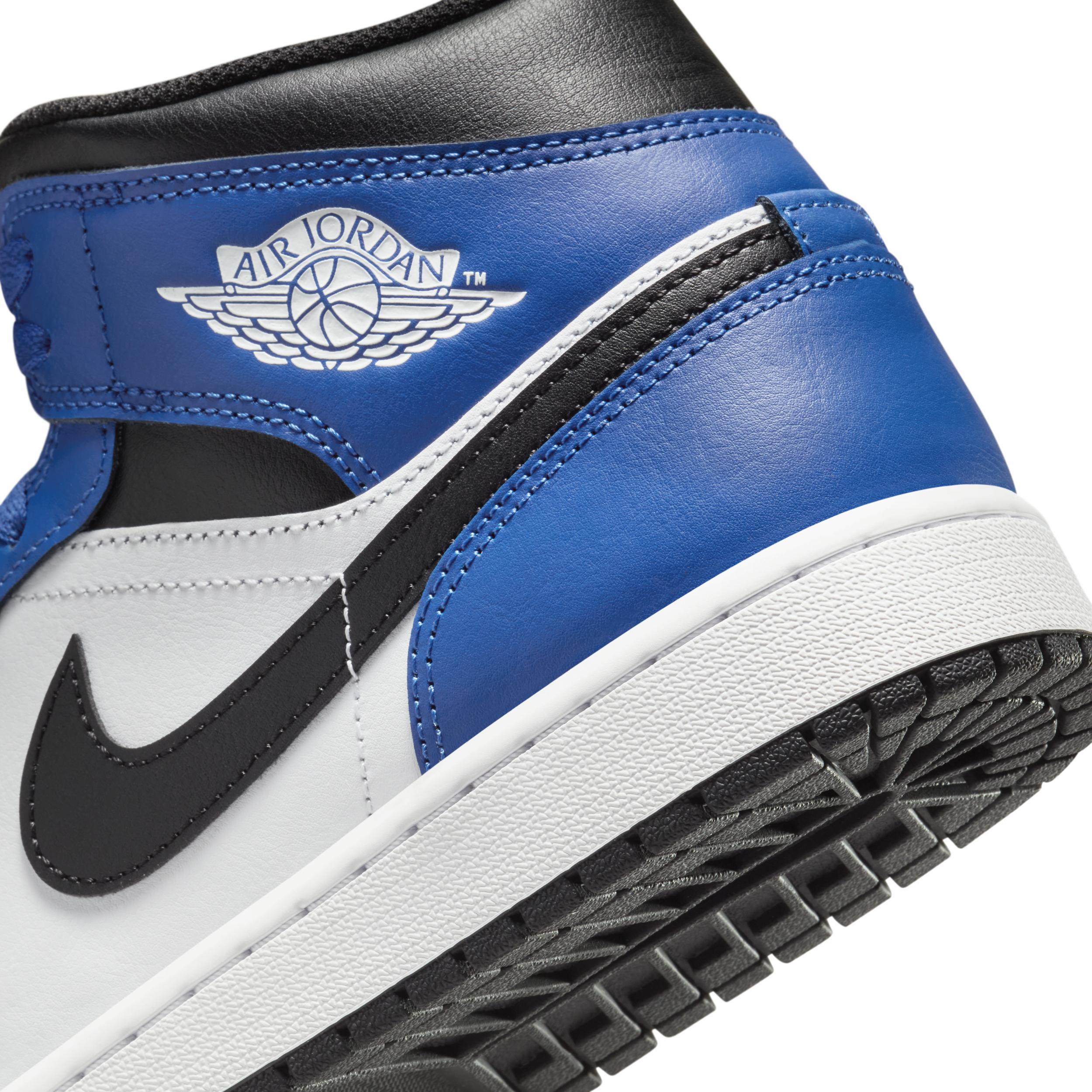 Jordan Mens Jordan AJ 1 Mid - Mens Basketball Shoes Blue/Black/White Product Image