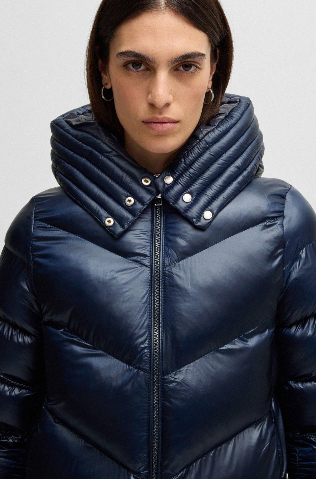 Water-repellent padded parka jacket with polished trims Product Image