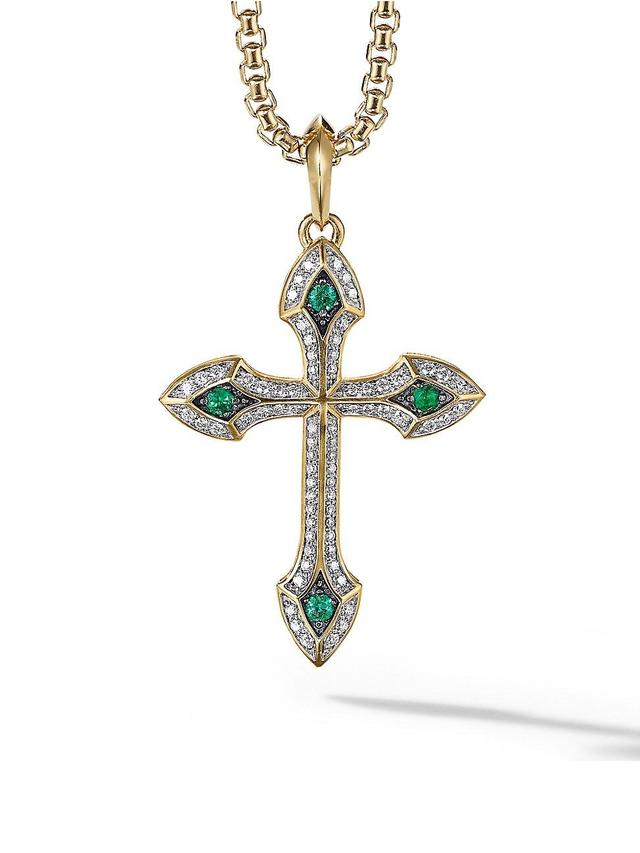 Mens Gothic Cross Amulet in 18K Yellow Gold Product Image