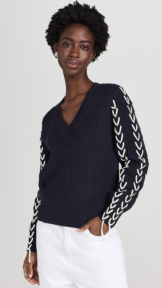 Scotch & Soda Laced Up Sleeve Pullover | Shopbop Product Image