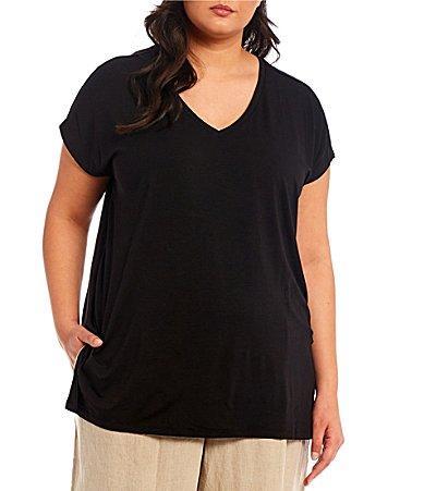 Eileen Fisher V-Neck Long Boxy Top Product Image