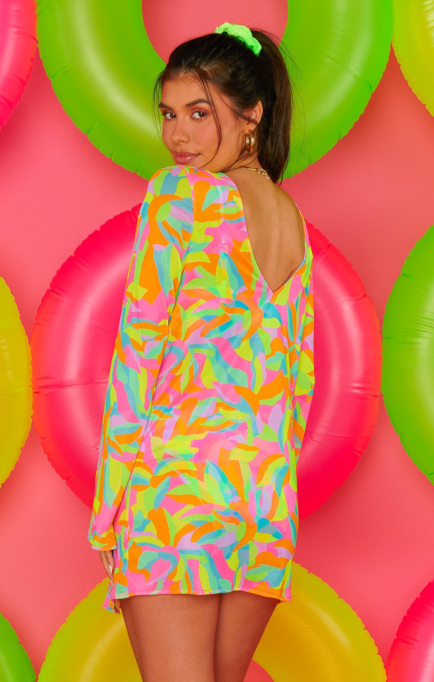 Santos Mini Cover Up ~ Neon Tropics Product Image