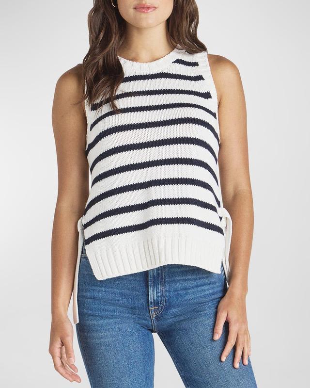 Zoey Striped Tie Sweater Tank Top Product Image