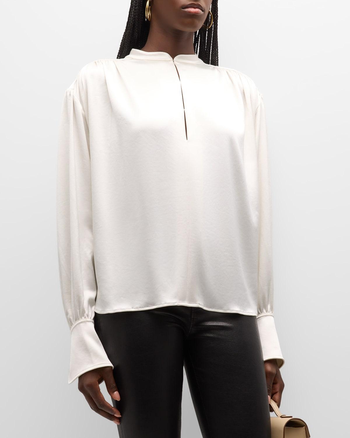 Womens Rosie Keyhole Long-Sleeve Blouse Product Image