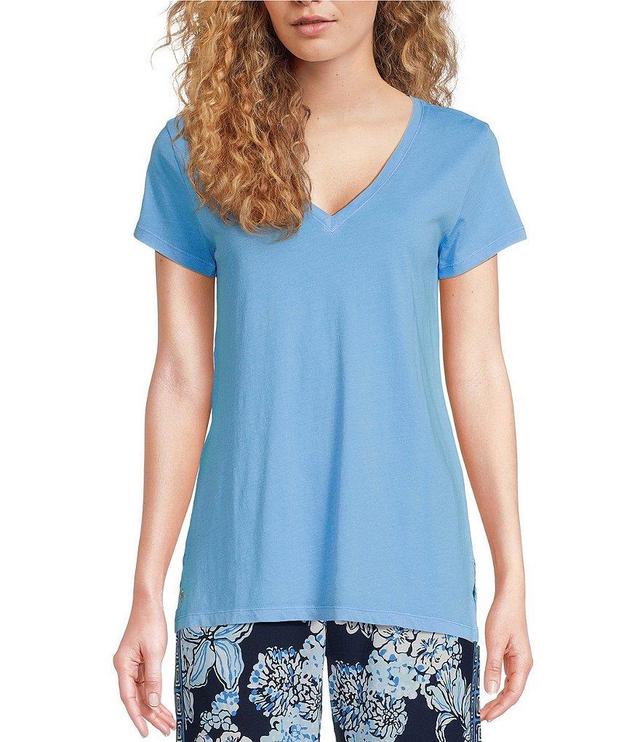 Lilly Pulitzer Meredith Jersey Knit V-Neck Short Sleeve Tee Product Image