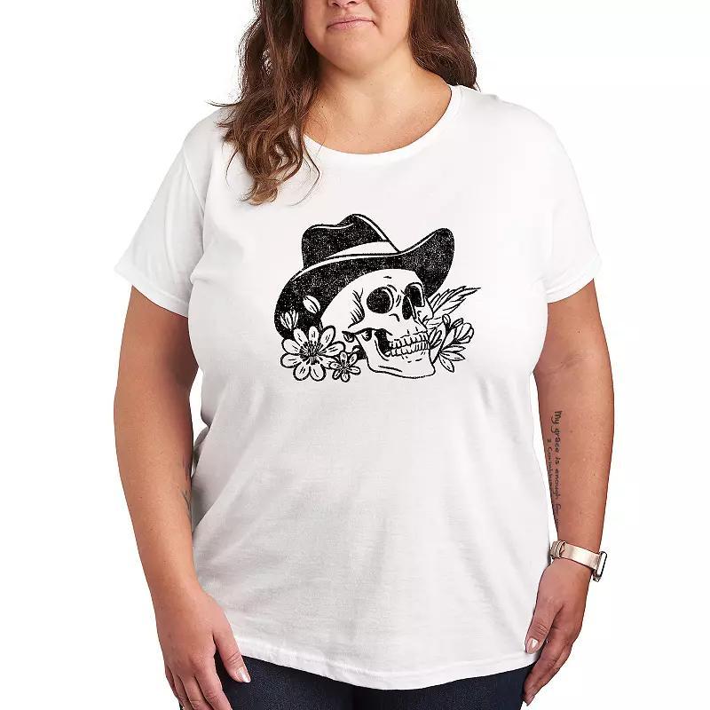 Plus Cowboy Skull Graphic Tee, Womens Product Image