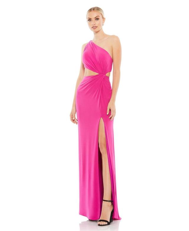 Womens Ieena One Shoulder Ruched Cut Out Jersey Gown Product Image